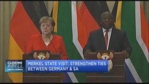 German Chancellor Angela Merkel on a state visit to SA with trade high on the agenda